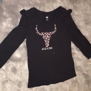 Black Shirt with Wild & Free on it!